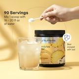 Etiqueta de KEY NUTRIENTS mostrando lista de electrolitos y vitaminas clave