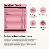 KEY NUTRIENTS detalle de etiqueta con lista de electrolitos y vitaminas