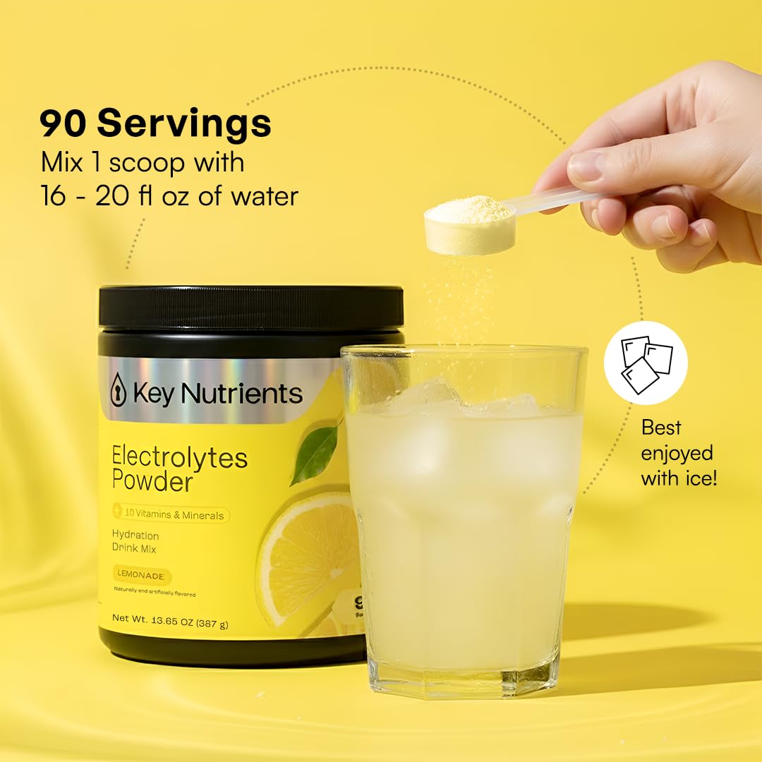 KEY NUTRIENTS cucharada medidora sobre la balanza demostrando la porción
