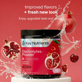 KEY NUTRIENTS textura del polvo en primer plano, fácil disolución y mezcla
