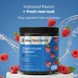 KEY NUTRIENTS polvo en cuchara textura fina para mezcla rápida
