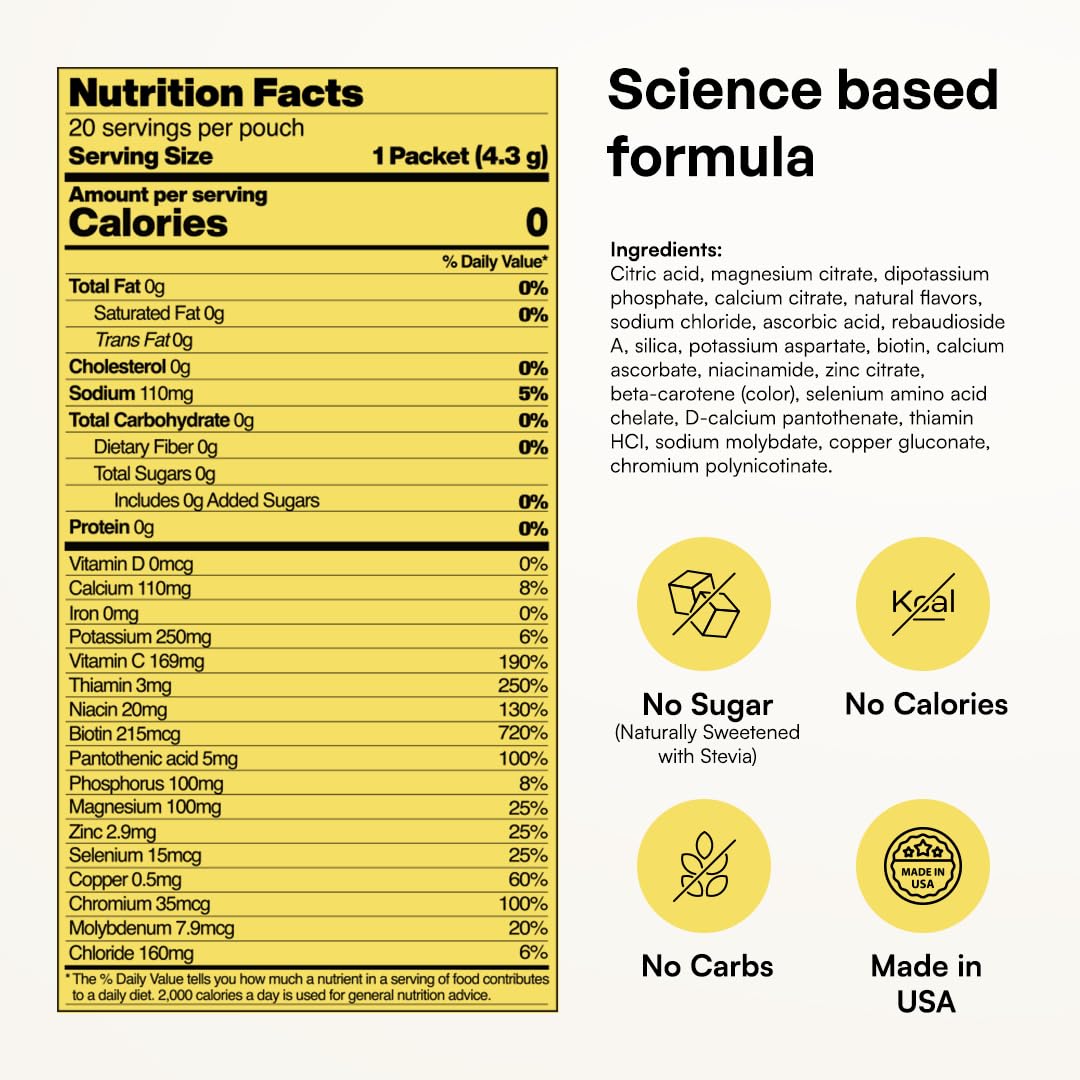 KEY NUTRIENTS primer plano del polvo indicando solubilidad rápida