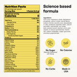 KEY NUTRIENTS primer plano del polvo indicando solubilidad rápida