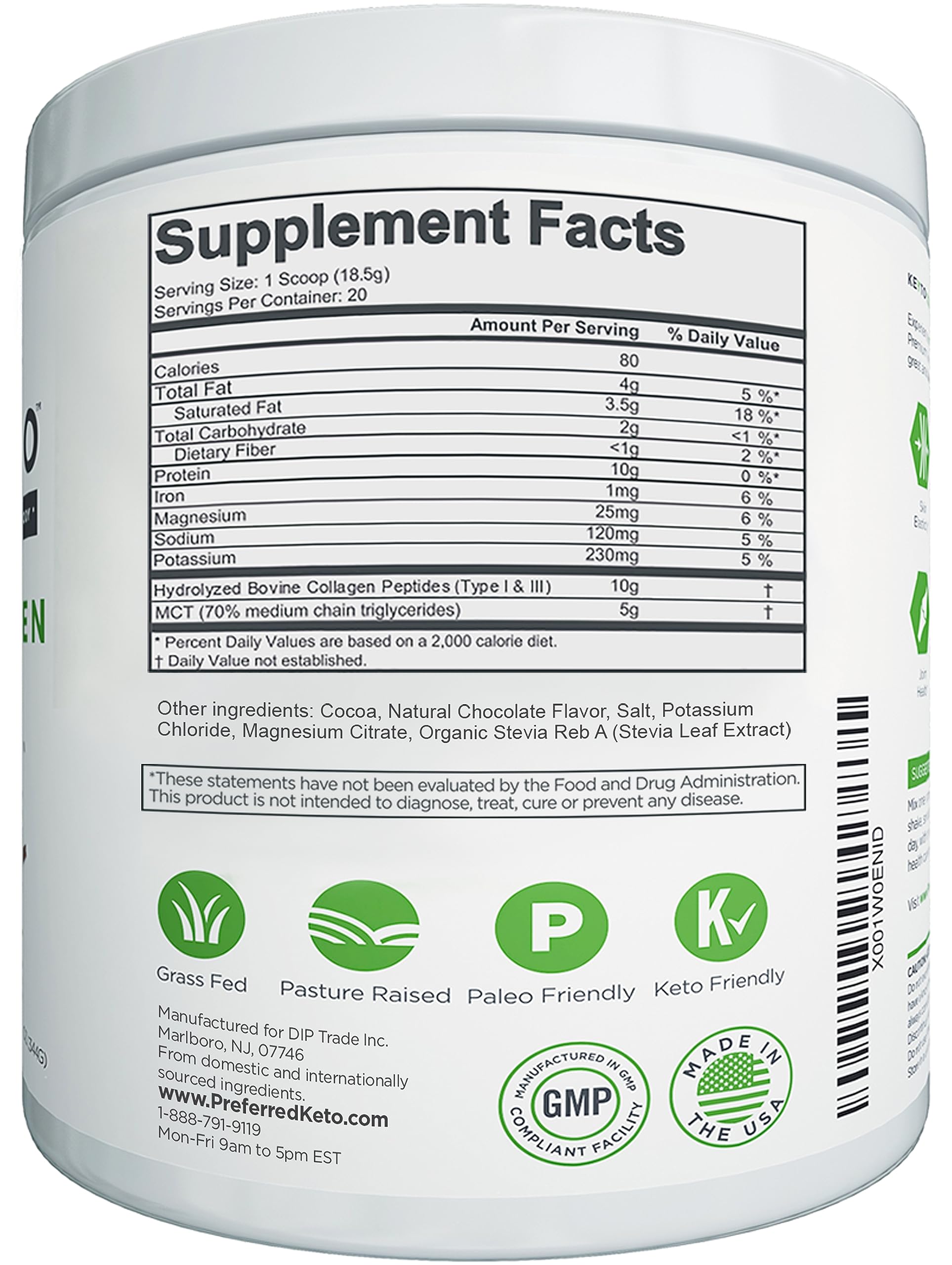 Preferred Elements KEYTO batido de chocolate listo para beber, proteína y saciedad