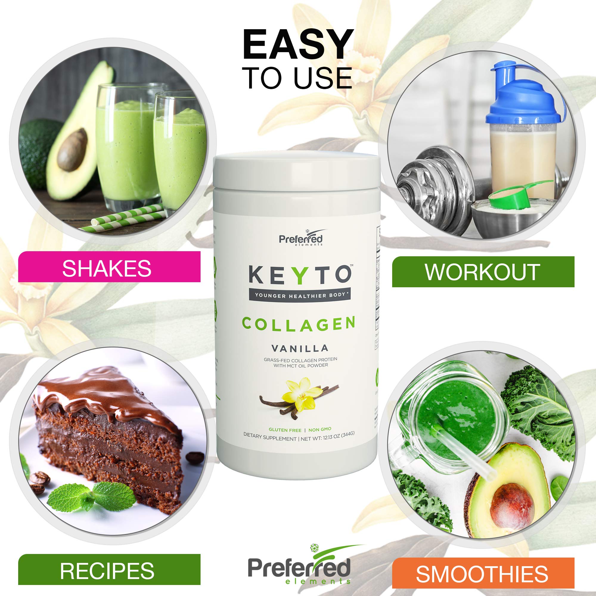 Preferred Elements KEYTO en mesa de desayuno con frutas y café para estilo de vida activo