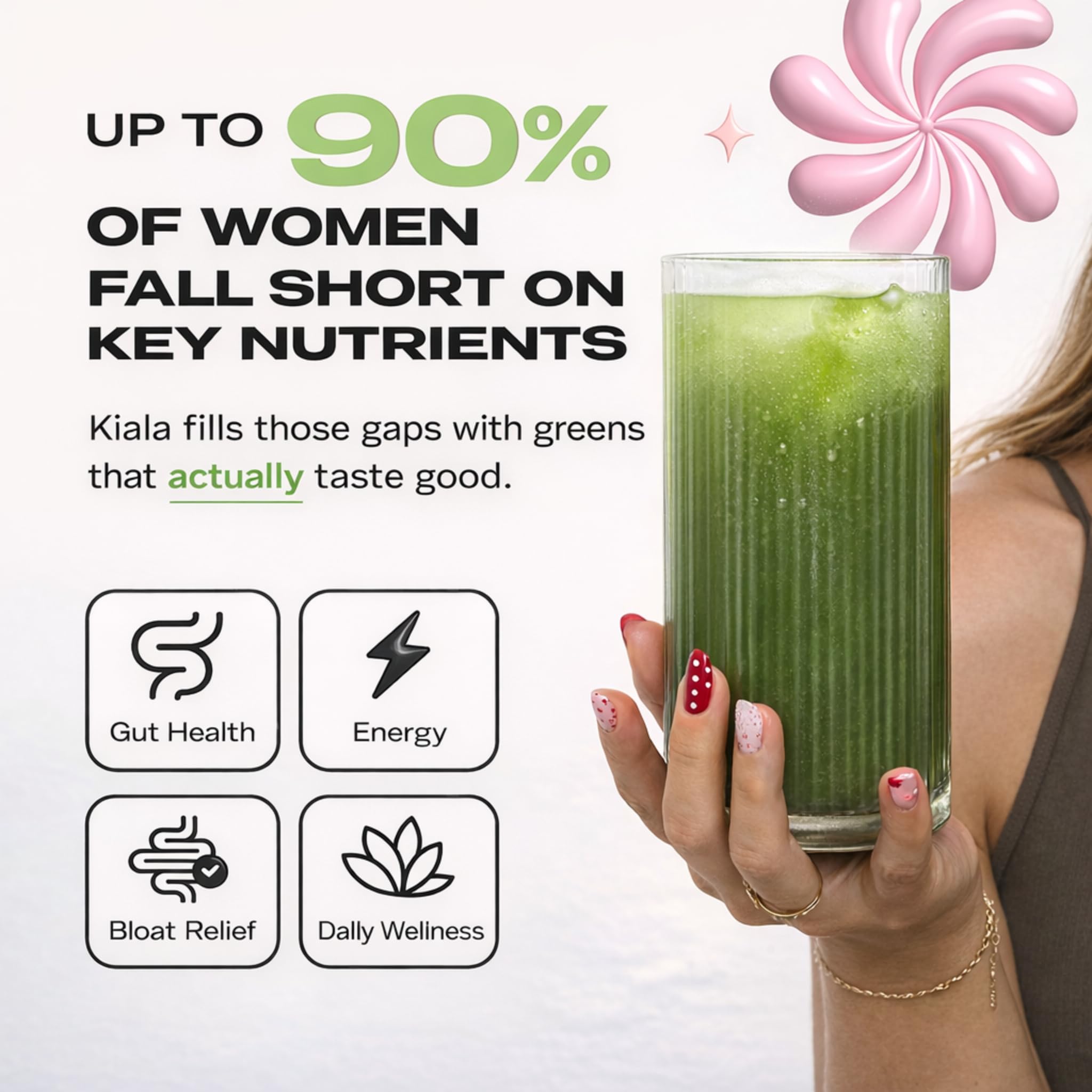 Kiala Nutrition etiqueta con lista de ingredientes y beneficios claros