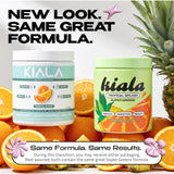 Kiala Nutrition polvo en cuchara resaltando textura fina y mezcla fácil