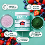 Kiala Nutrition scoop con polvo mostrando la porción diaria práctica