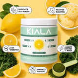Kiala Nutrition polvo verde textura fina que facilita disolución