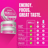 KickBallz gumball textura cercana con liberación rápida de cafeína
