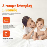 Kiddivit detalle de etiqueta con ingredientes y origen BioFerrin destacado