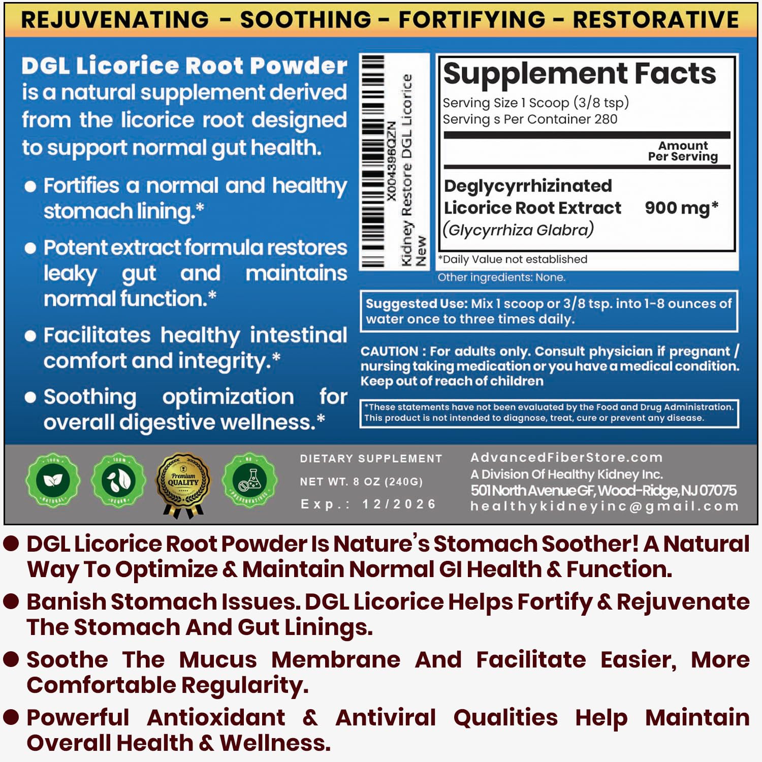 Kidney Restore ambiente de cocina con el polvo listado para uso diario y conveniencia
