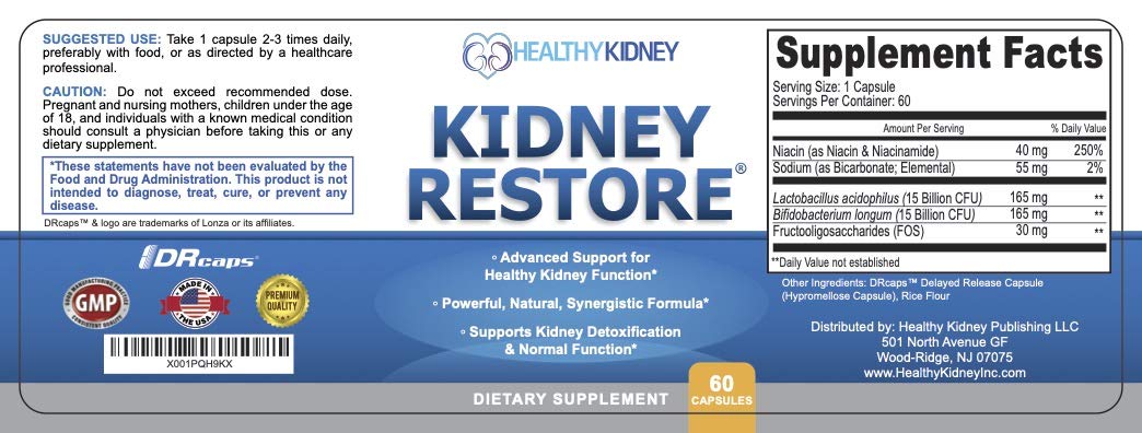 Detalle de cápsulas Kidney Restore destacando textura y calidad