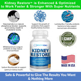 Kidney Restore frasco junto a monedas para comparar tamaño y dosis
