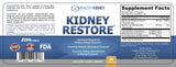 Kidney Restore en mesa de cocina con alimentos saludables como inspiración