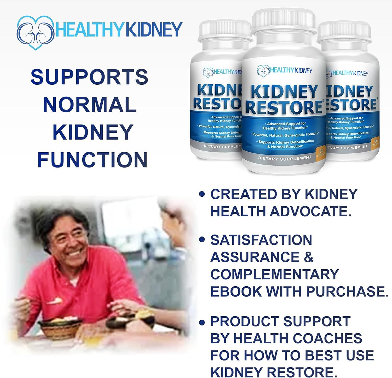 Kidney Restore etiqueta nutricional en detalle con información clara de ingredientes