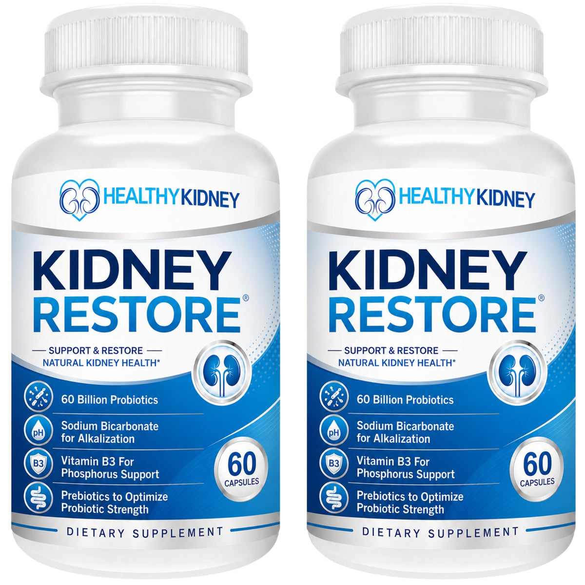Kidney Restore frente del envase mostrando apoyo renal y confianza