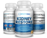 Kidney Restore frasco frontal mostrando el empaque y apoyo visible