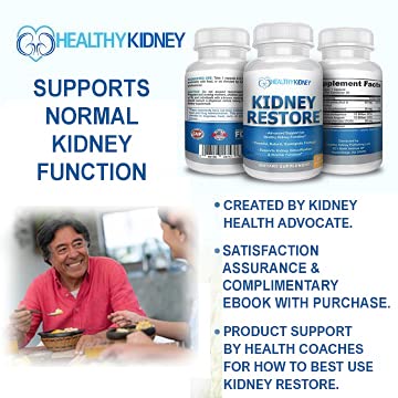 Kidney Restore eBook abierto mostrando guía de limpieza renal y apoyo práctico