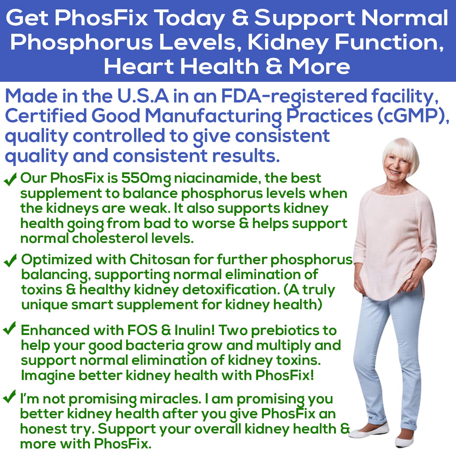 Kidney Restore PhosFix comparación de tamaño con monedas muestra cantidad
