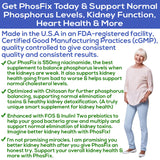 Kidney Restore PhosFix comparación de tamaño con monedas muestra cantidad