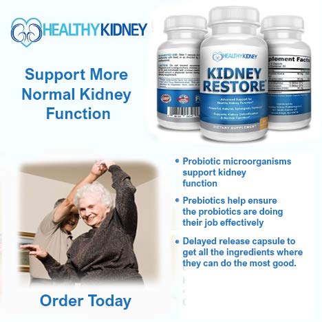 Ilustración probiótico Kidney Restore explicando función intestinal
