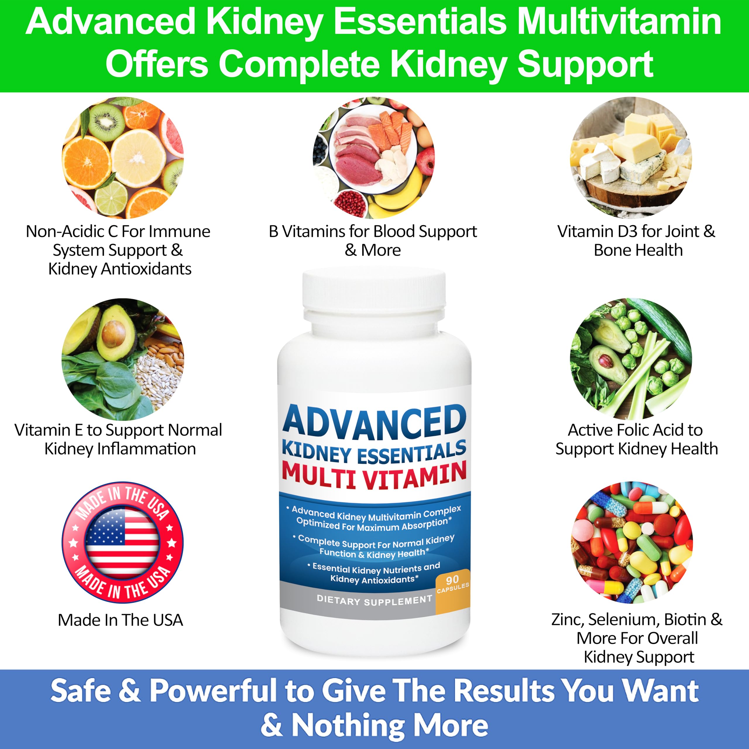 Kidney Restore polvo y ingredientes naturales, evidencia de pureza