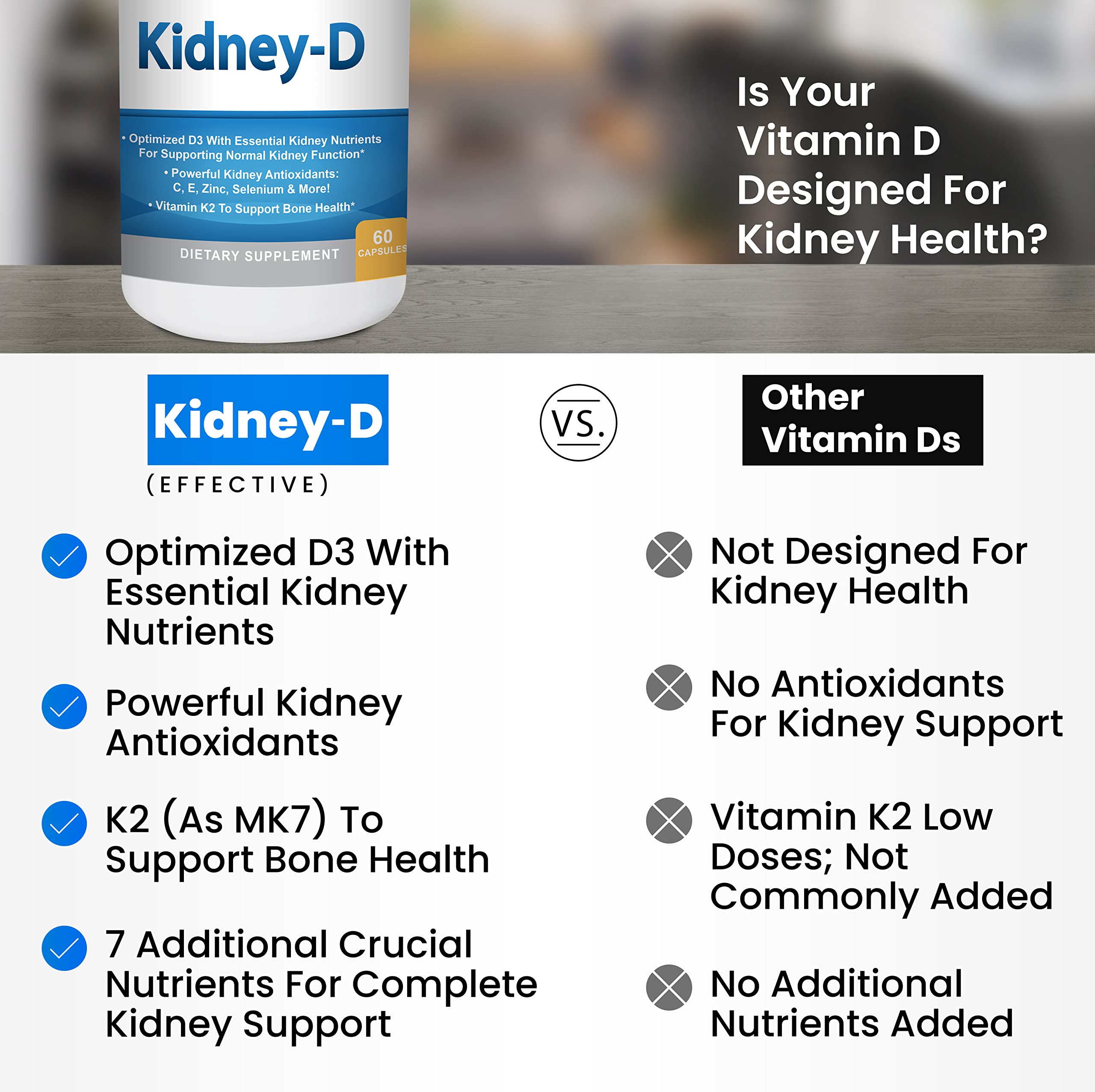 Kidney Restore cápsula en mano demostrando facilidad de toma diaria