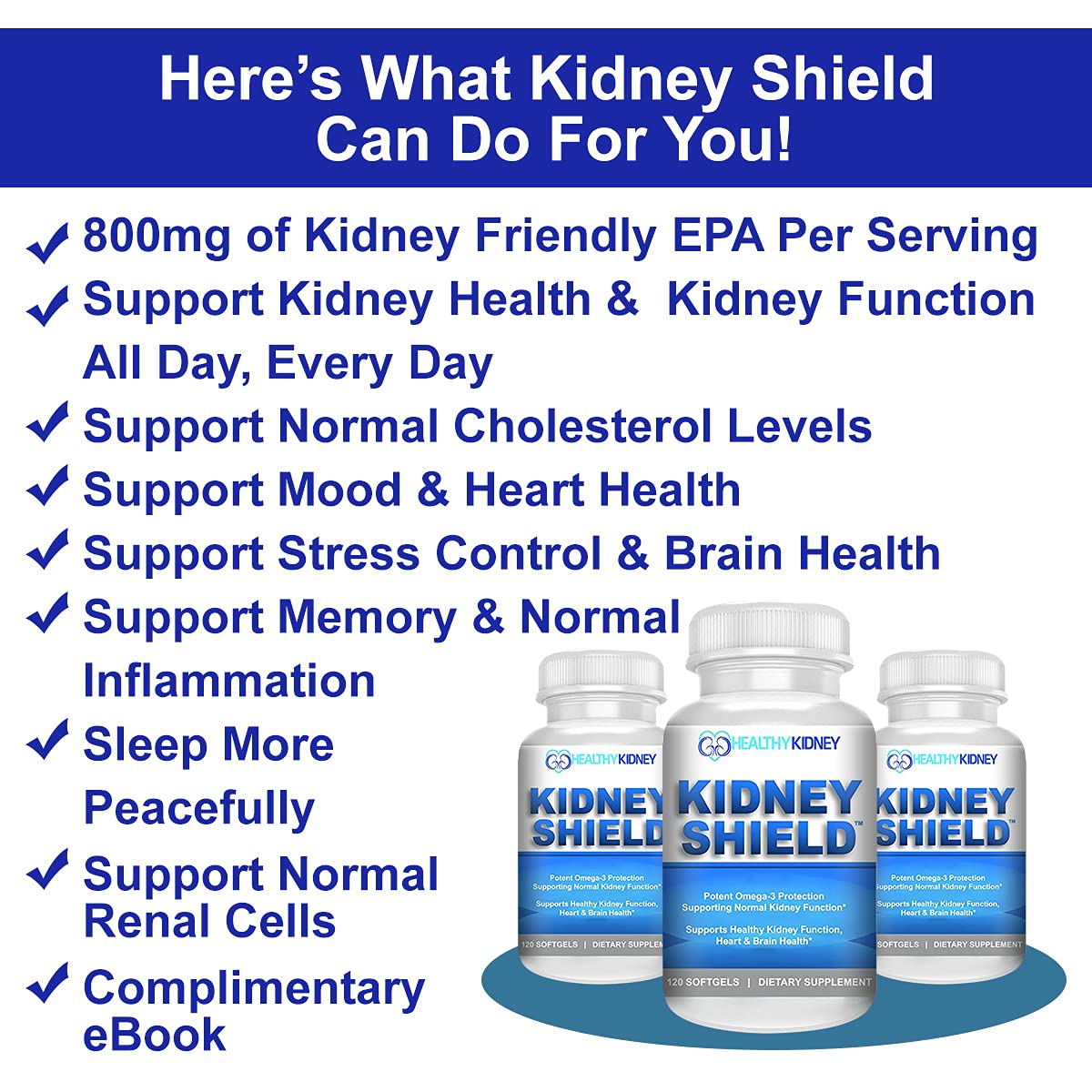 Perla de Kidney Shield con alto EPA, aceite purificado para nutrición.