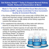 etiqueta de Kidney Shield mostrando información de EPA y DHA para transparencia