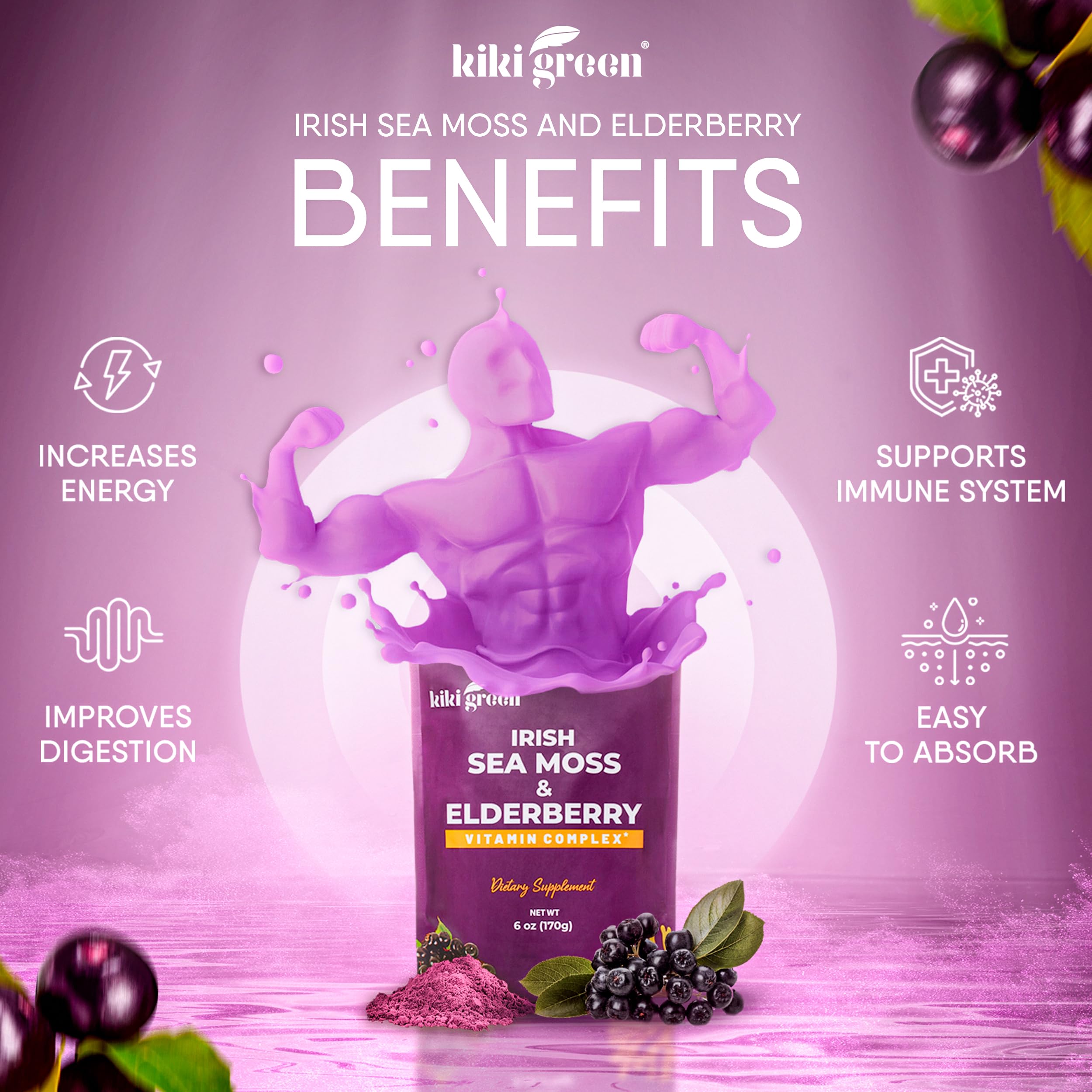 KIKI Green detalle de la etiqueta con ingredientes y beneficios visibles para confianza