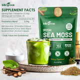 KIKI Green mezcla de musgo fucus y bardana mostrando ingredientes naturales