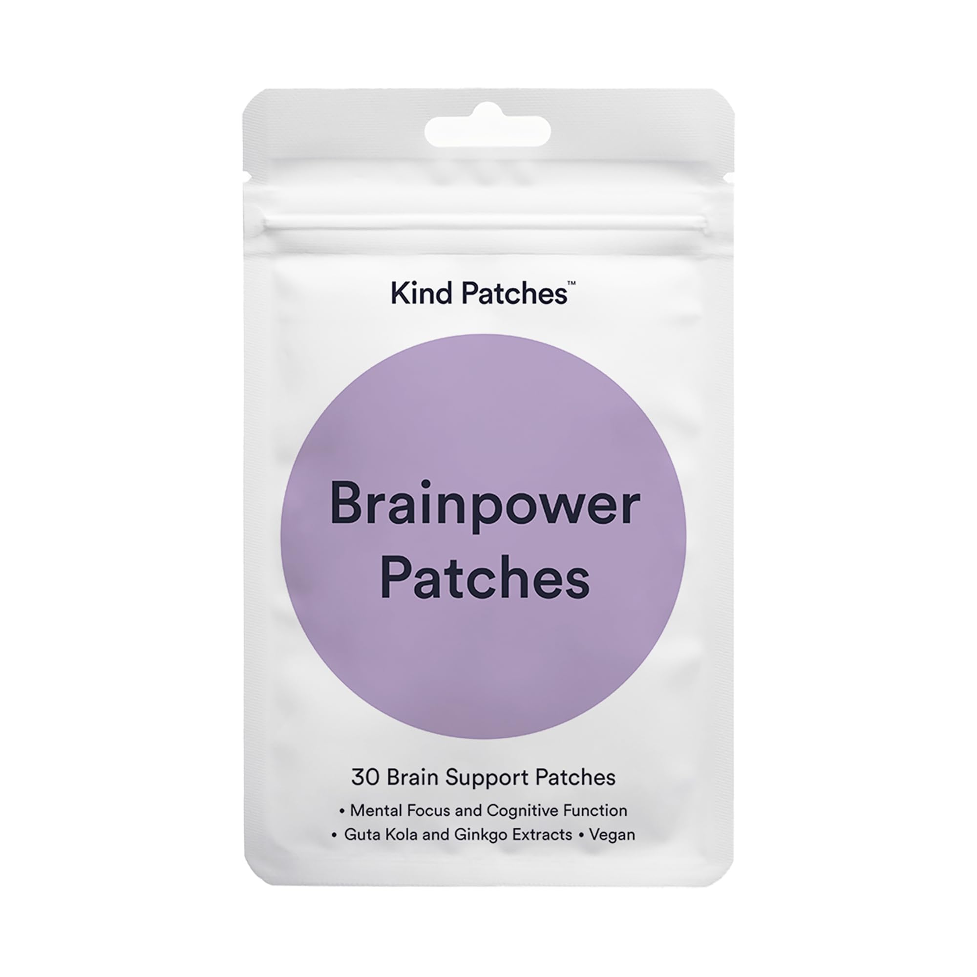 Kind Patches caja frontal mostrando 30 parches y diseño limpio para uso mensual