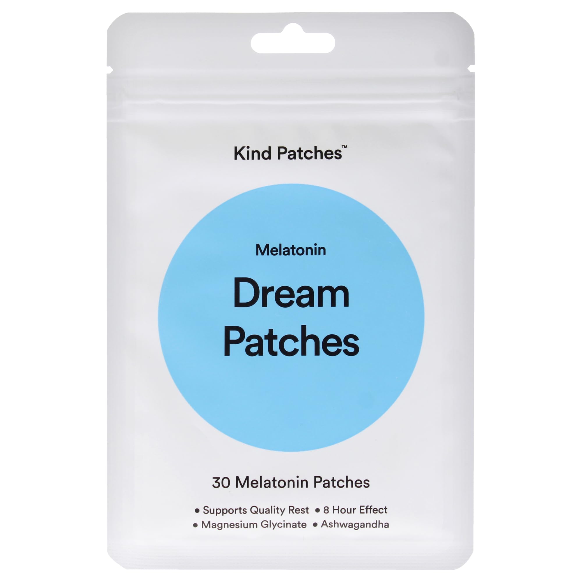 Kind Patches empaque frontal mostrando 30 parches y beneficios nocturnos