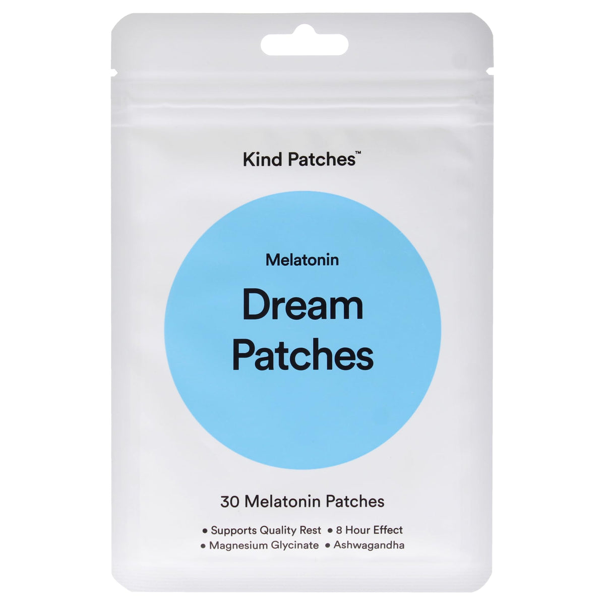 Kind Patches empaque frontal mostrando 30 parches y beneficios nocturnos