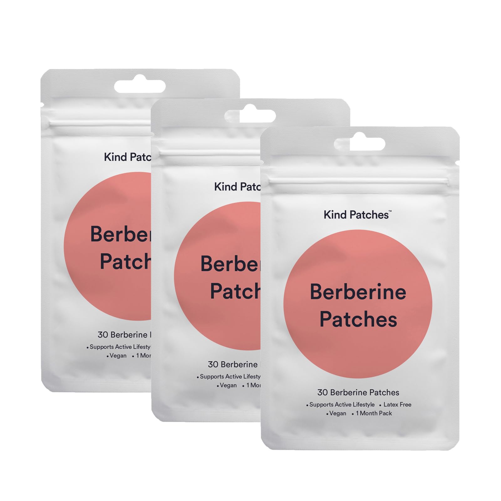 Kind Patches frasco frontal mostrando 30 parches, conveniencia diaria