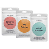 Kind Patches pack frontal mostrando las tres fórmulas, fácil elección