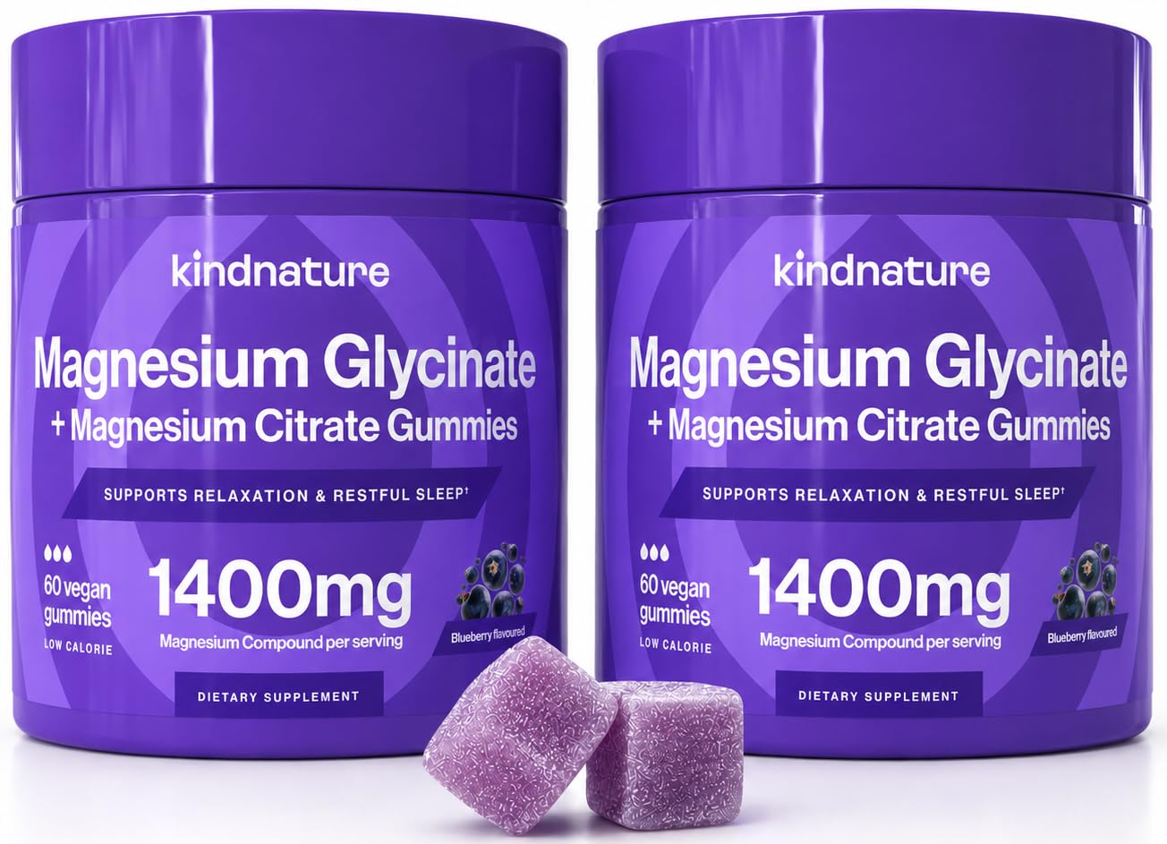 kindnature botella frontal mostrando etiqueta y beneficios visibles