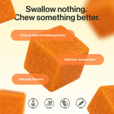 kindnature gominolas junto a rebanada de mango para destacar sabor