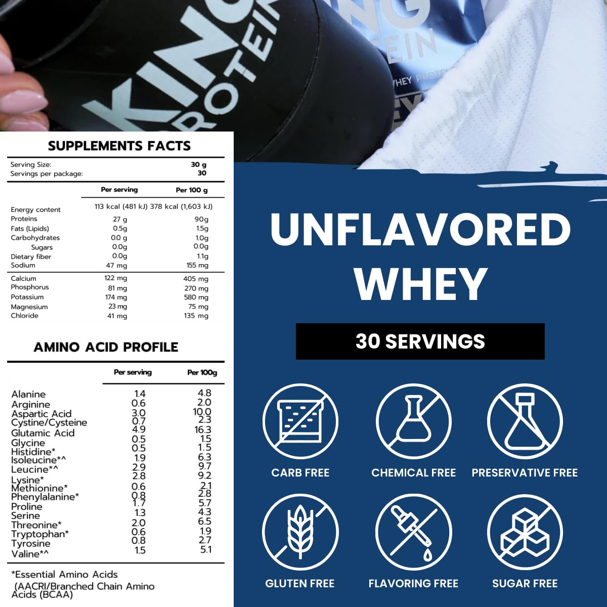 KING Protein incorporado en receta de cocina para aumentar proteína sin sabor