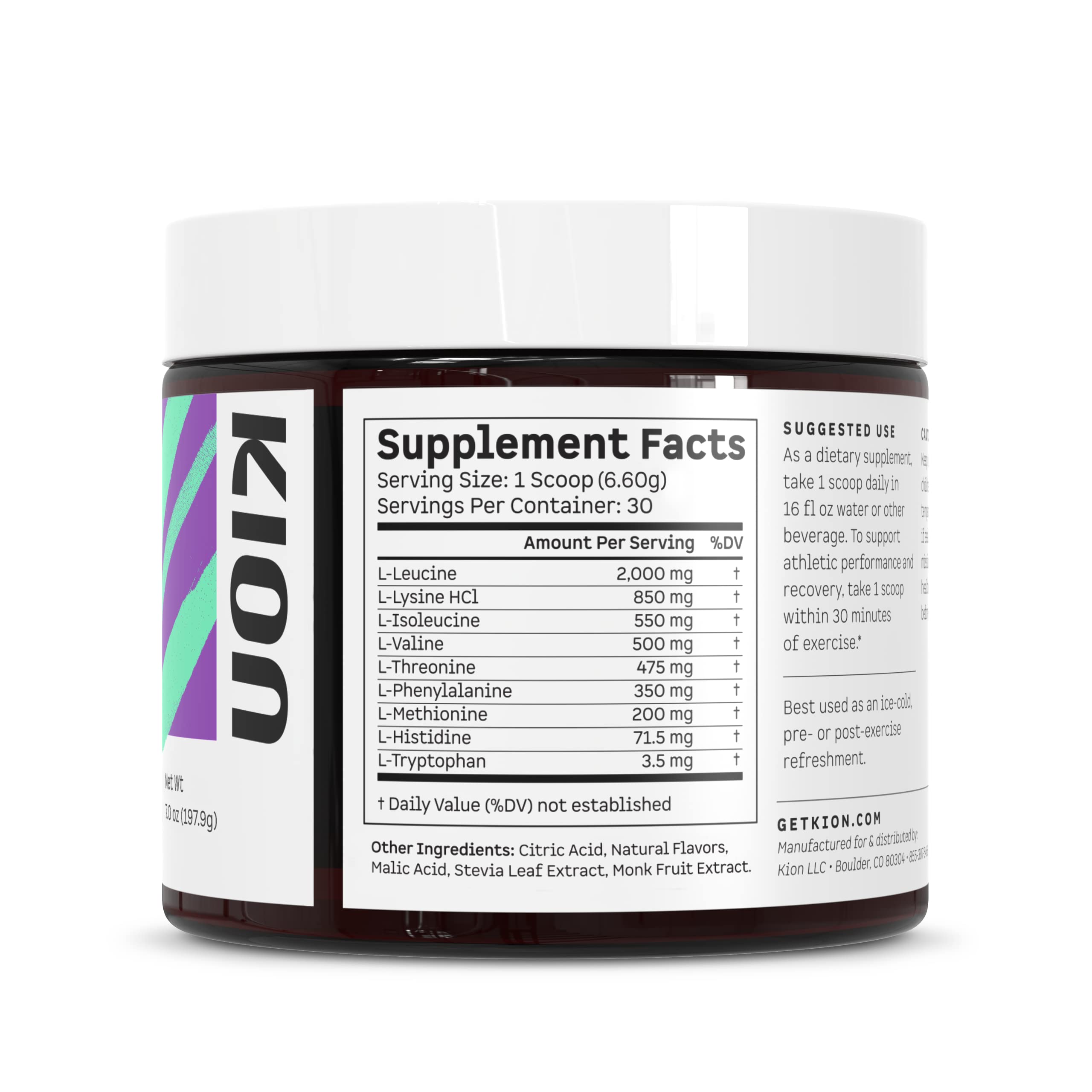 Kion Aminos sello de calidad cGMP y pruebas de terceros, confianza en el producto