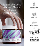 Kion etiqueta nutricional detallada que muestra EAAs y BCAAs 4:1:1