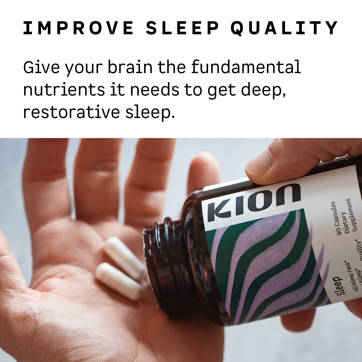 Kion Sleep comparativa de porciones visualizando tamaño de servicio