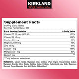 KIRKLAND primer plano de tableta con textura y tamaño visible para dosificación