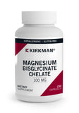 Kirkman botella frontal del Magnesium-Bisglycinate con etiqueta clara y ventaja de pureza