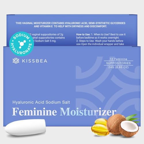 Kissbea empaque frontal mostrando 12 supositorios y beneficio de conveniencia