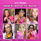 KITTYQUEEN bolsa abierta revelando 60 gomitas, suministro mensual práctico