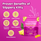 KITTYQUEEN primer plano de la textura de la gomita mostrando suavidad y agradable sabor