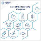 Klaire Labs cápsulas en mano para comparar tamaño y dosificación