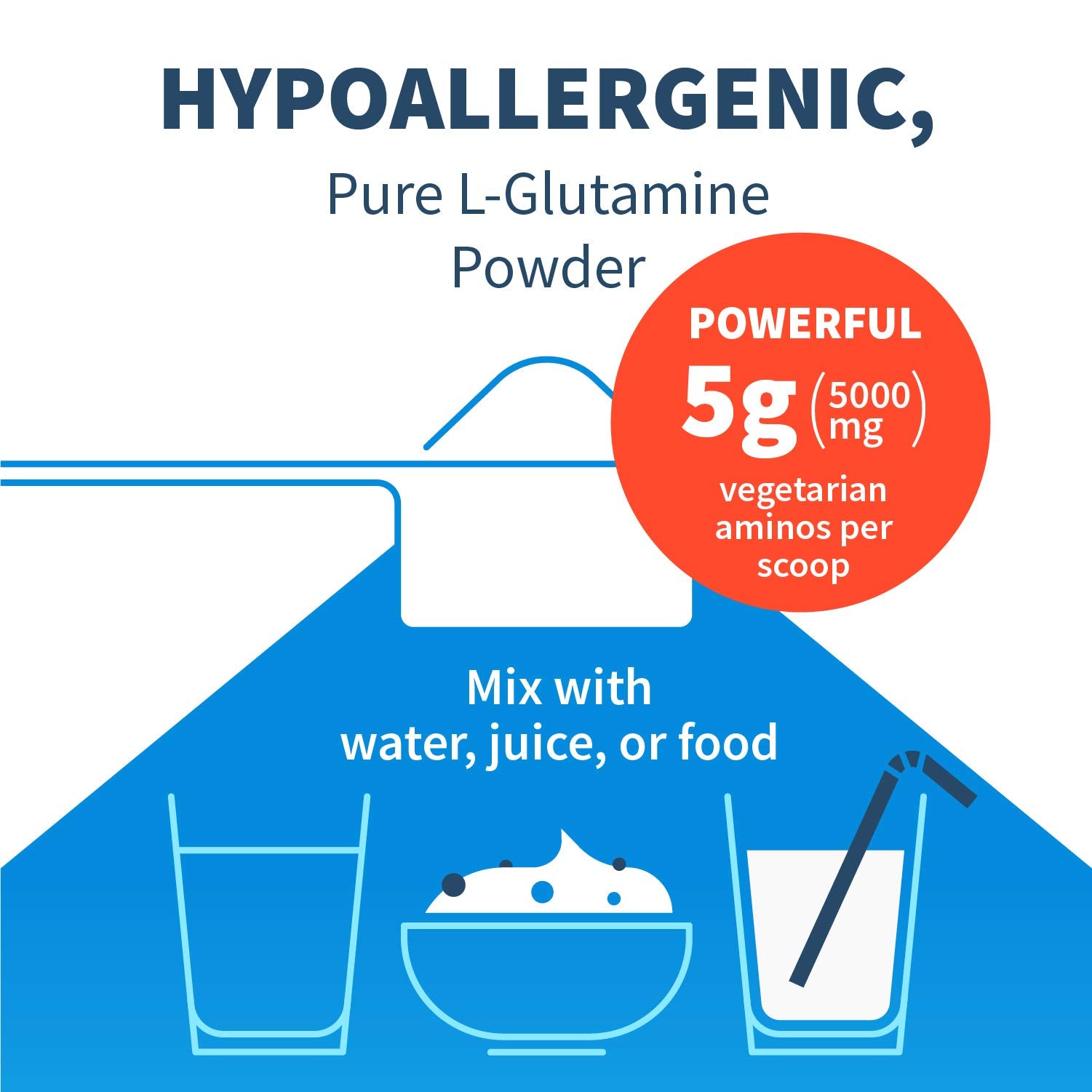 Polvo de Klaire Labs SFI Health disuelto en agua demostrando disolución rápida y práctica